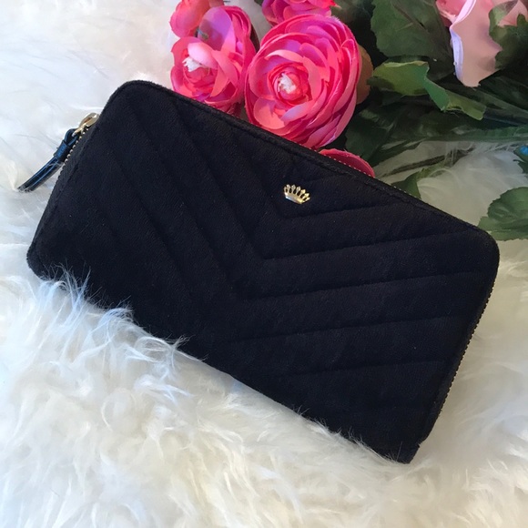 Juicy Couture Handbags - Juicy Couture Black Velvet Wallet